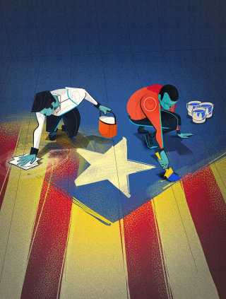 ilustração do processo de independência da Catalunha