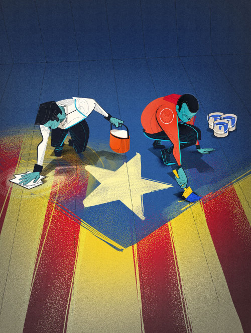 Illustration du processus d&#39;indépendance de la Catalogne