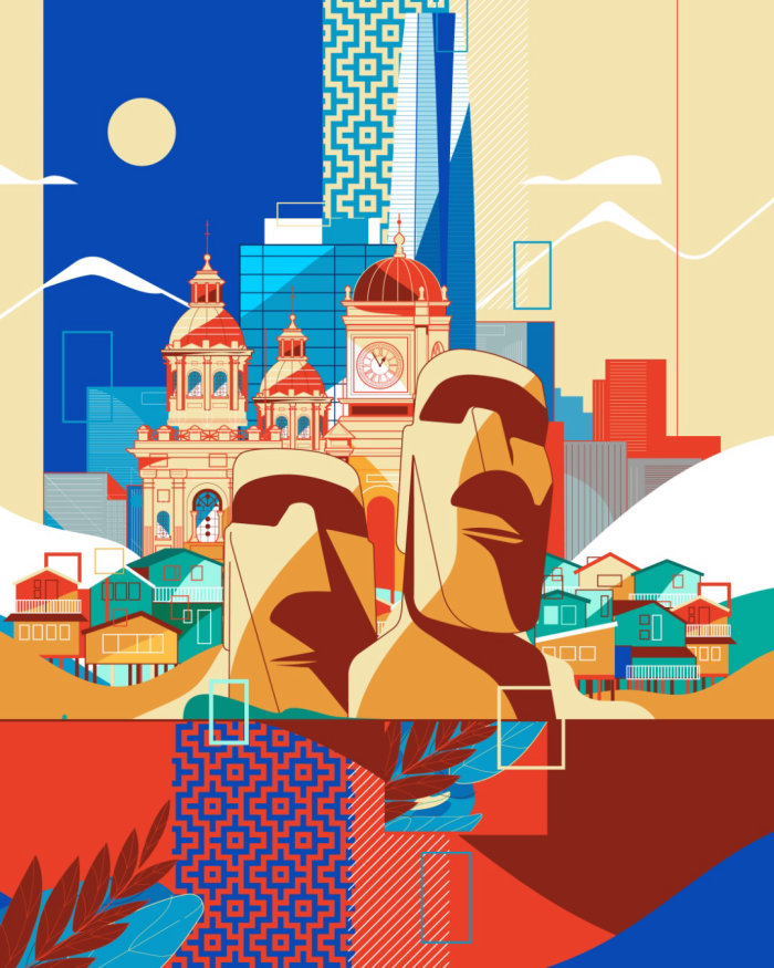 Graphic travel destination