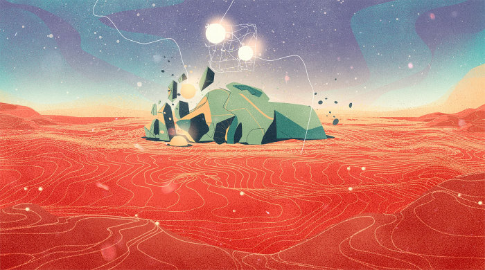 Graphic mirage of a hill