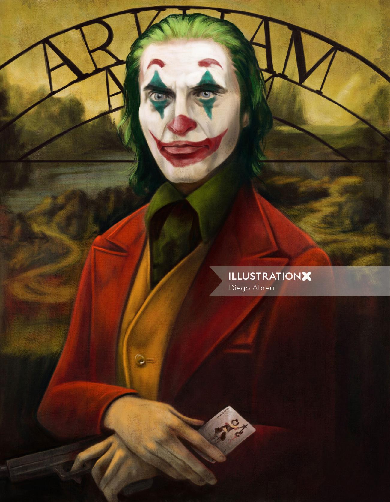 La Gioconda - Monalisa in Joker theme illustration