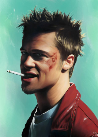 Depicting of American actor and producer Brad Pitt