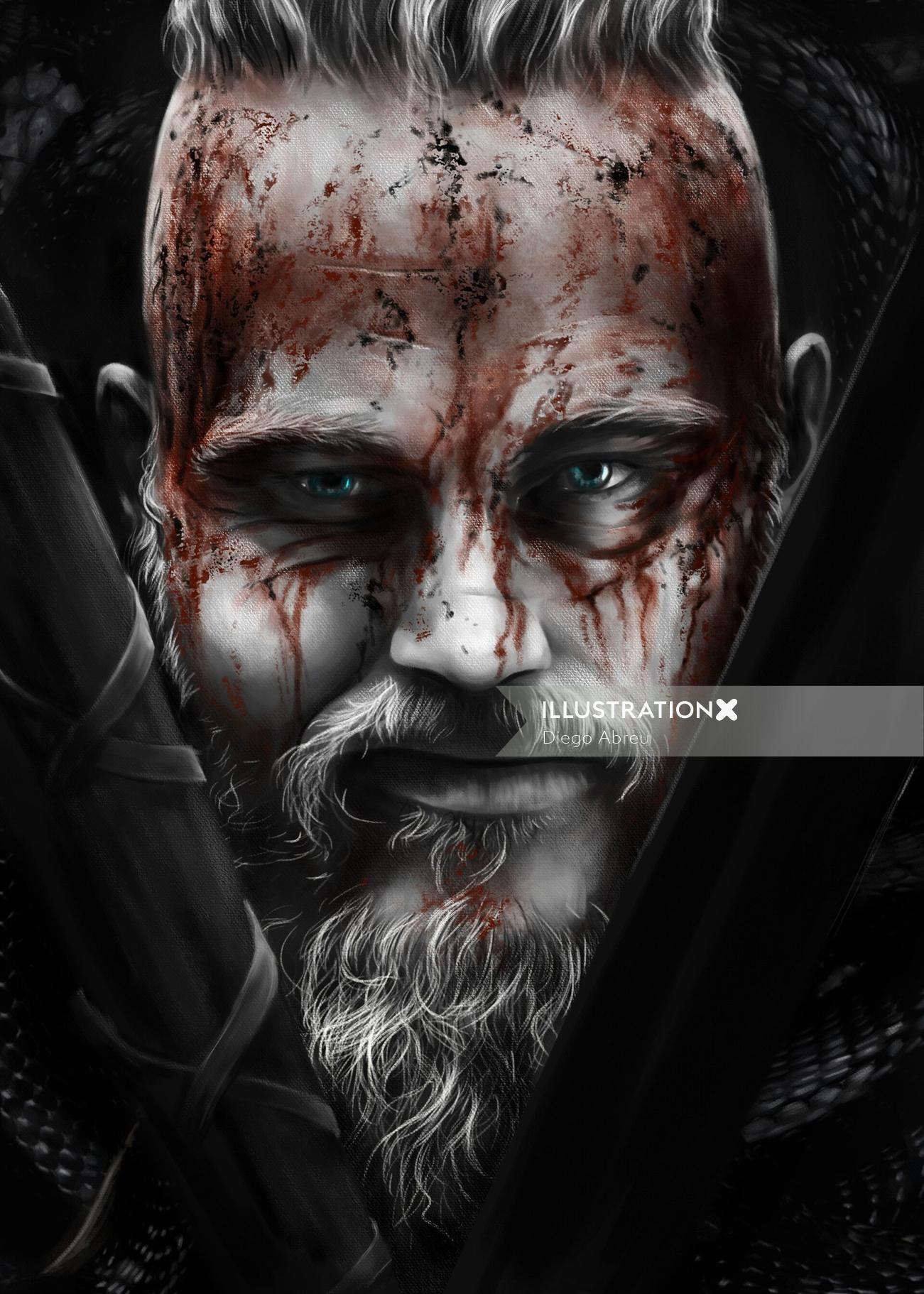 Ragnar Lothbrok, de Vikings de Diego Abreu