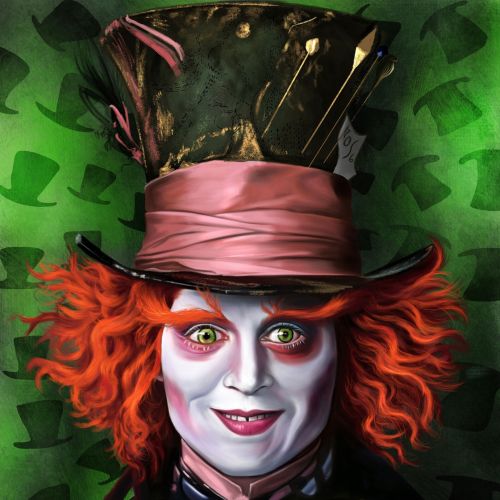 Digital painting of the fictional character Hatter