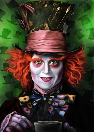 Digital painting of the fictional character Hatter