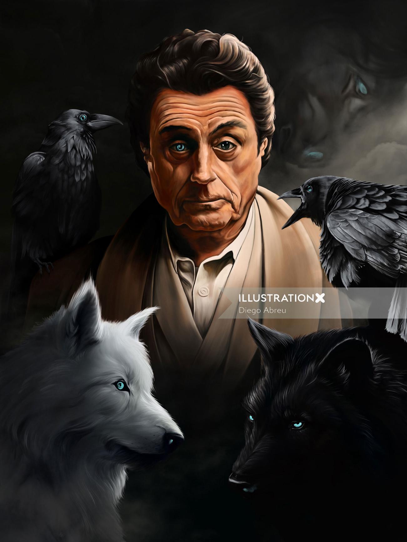 Ian McShane as Mr. Wednesday for the American Gods