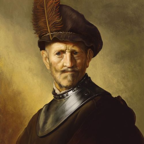 An Old Man in Military Costume painting