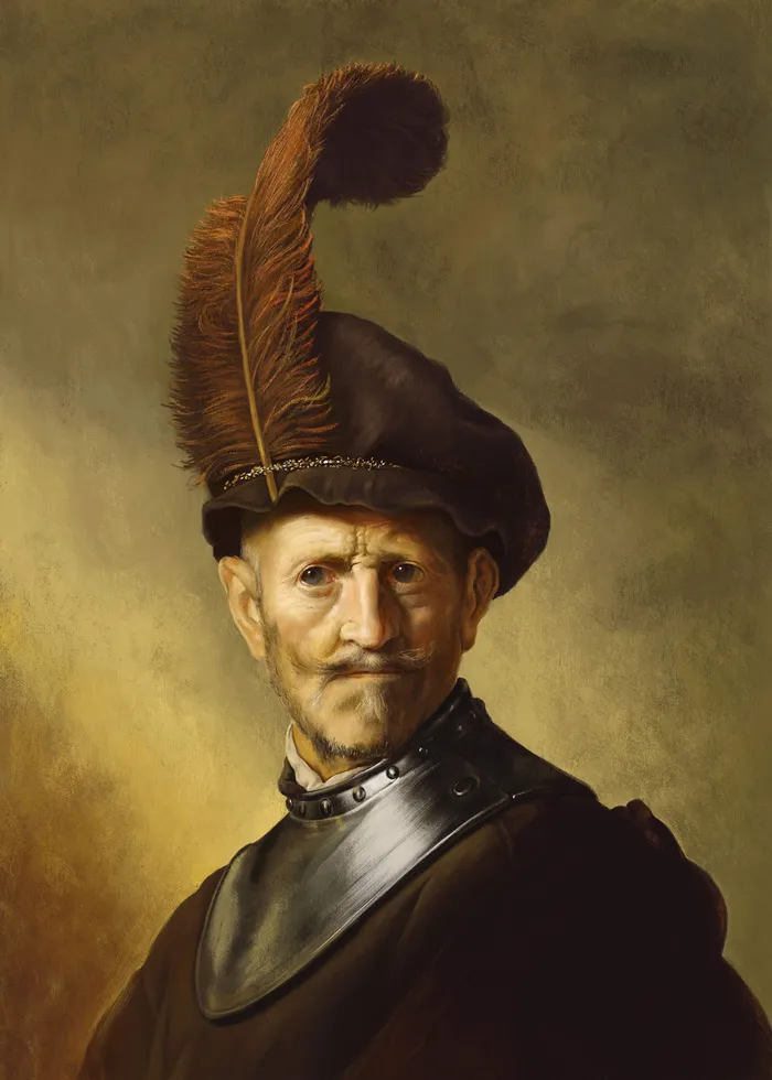 An Old Man in Military Costume painting