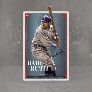 NFT 项目的 Babe Ruth 卡片插图