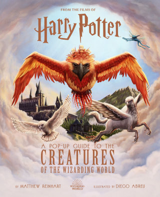 Design pop-up da capa do livro &quot;Harry Potter Creatures&quot; 