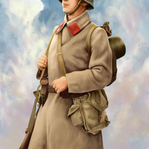 Painting of a retro soldier