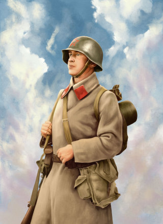 Pintura de un soldado retro.