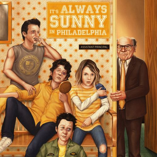 Main characters from It's Always Sunny in Philadelphia with assistant principal