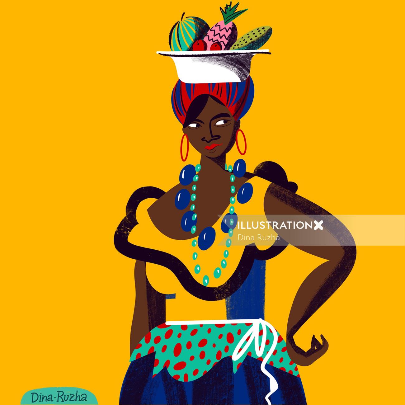 Portrait of the cuban woman