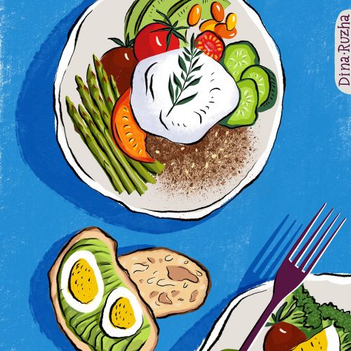A vegetarian meal as editorial art