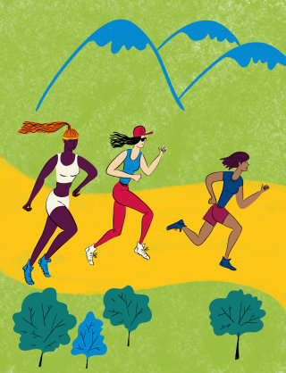 Ilustración deportiva de correr de Dina Ruzha.