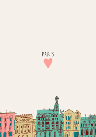 Dessin au trait architectural des immeubles parisiens