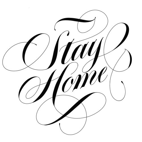 Calligraphy of "Stay Home"