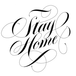 Calligraphie de « Restez à la maison »