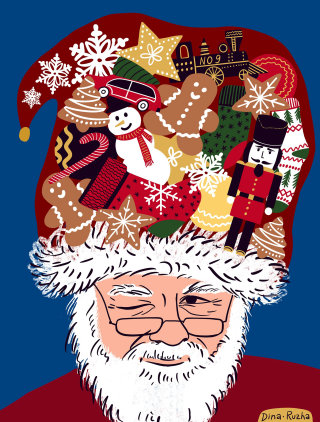 ディナ・ルザが芸術的なクリスマスカードを作る