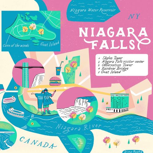 Editorial map about Niagara Falls