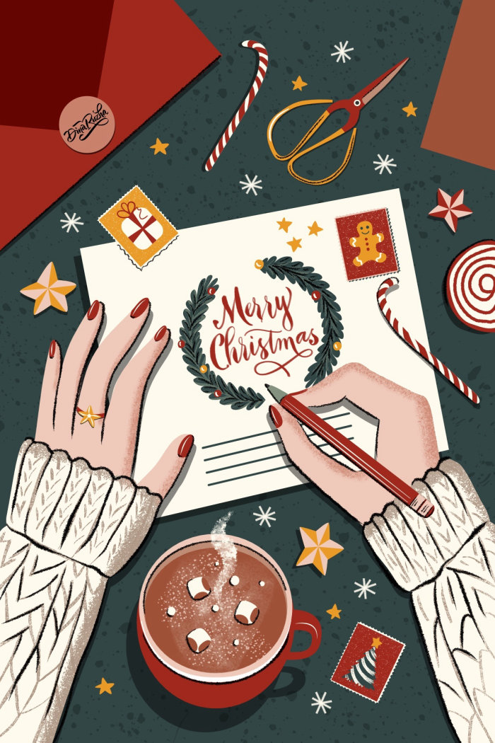 Design de cartão de Natal de Dina Ruzha