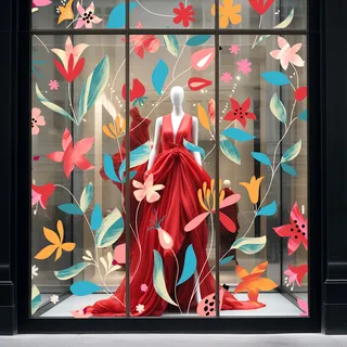 Dynamic floral window display