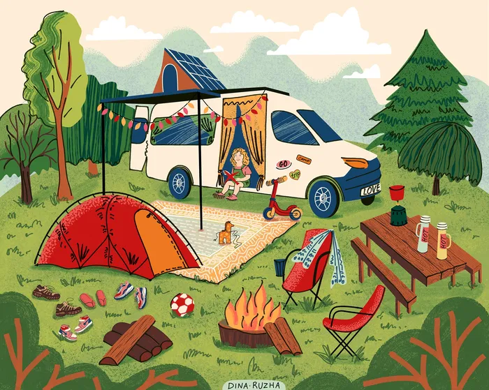 Depicting a cozy and inviting camping scene