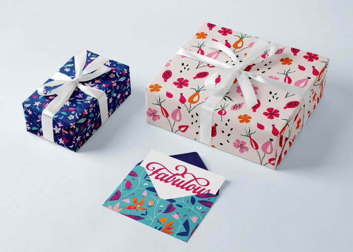 Floral pattern for packaging