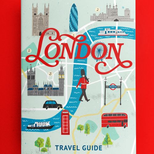 Lettering and cover for 'London Travel Guide'