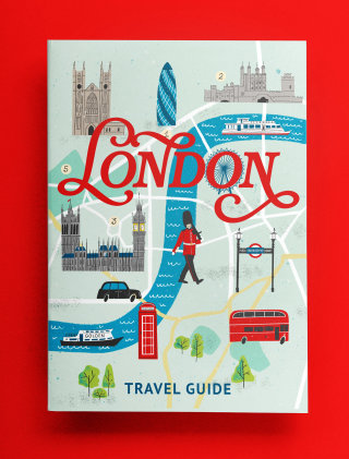 Lettering and cover for 'London Travel Guide'