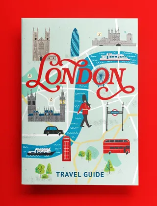 Lettering and cover for 'London Travel Guide'