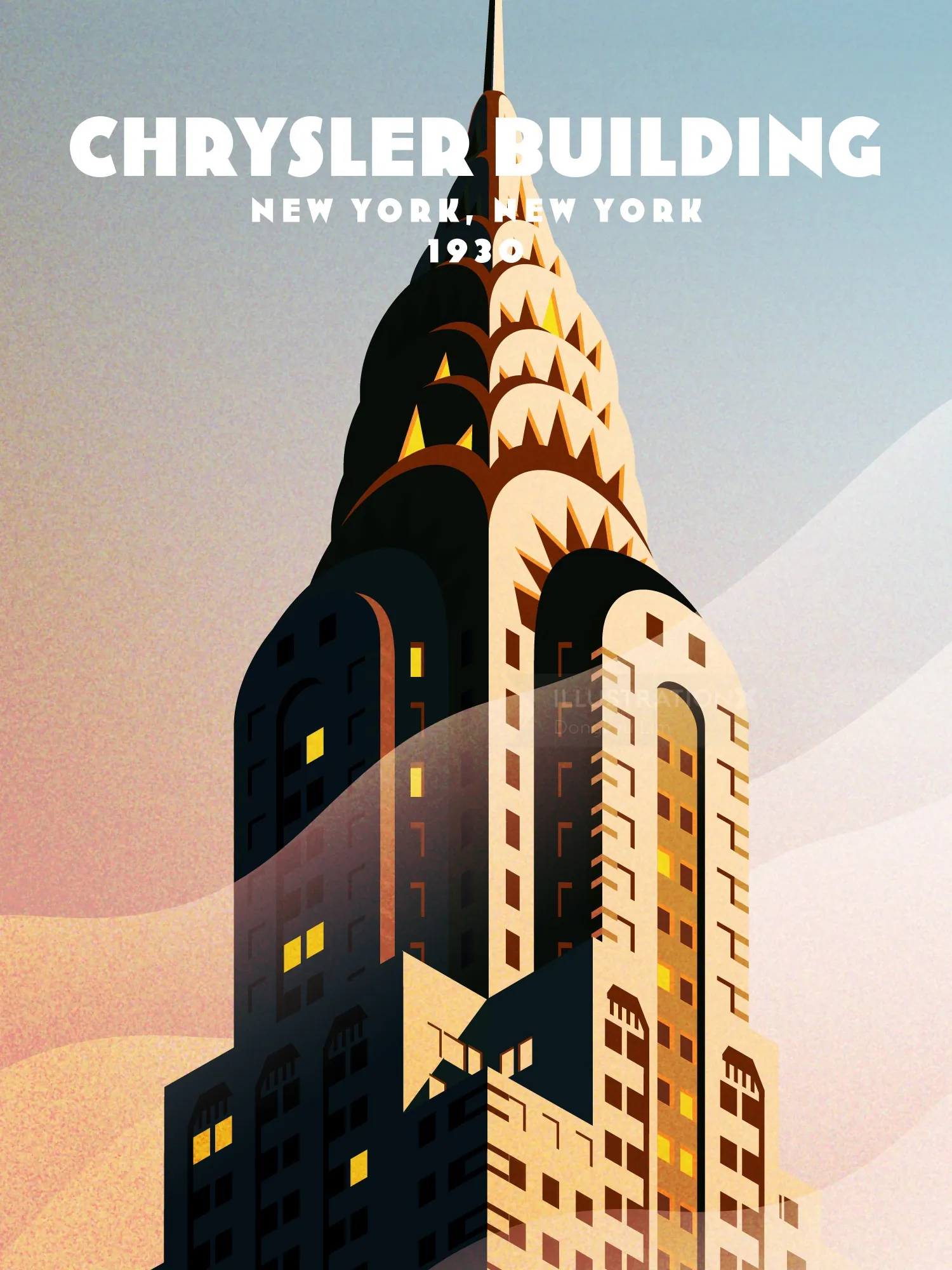 Illustration des Chrysler Buildings im Art-déco-Stil von Dongkyu Lim