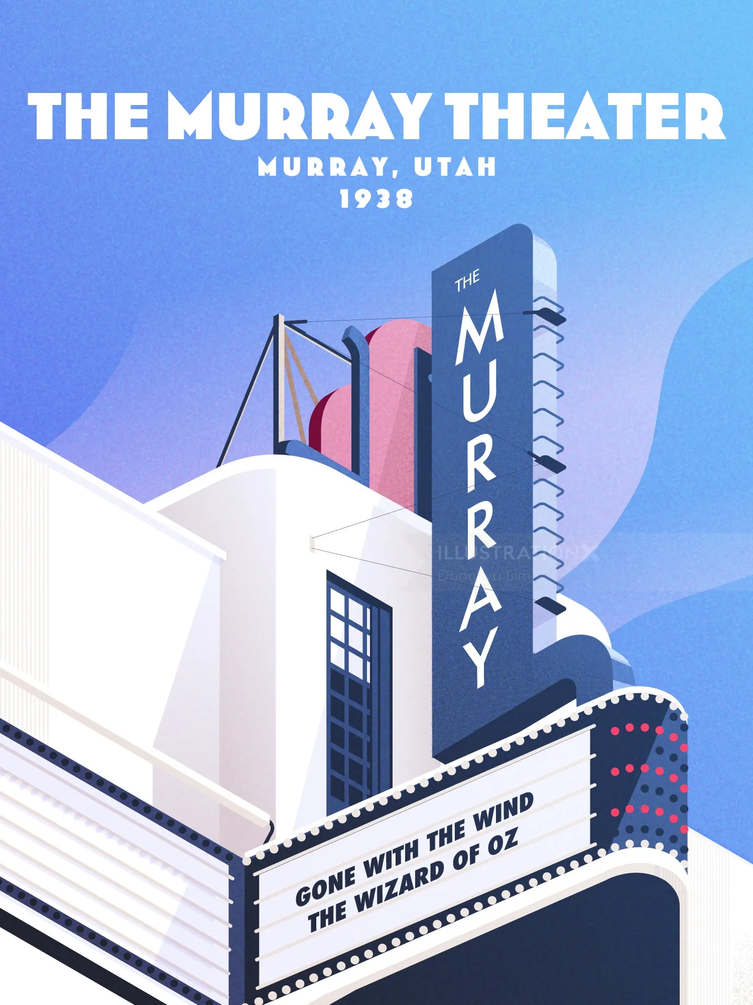 Illustration von Dongkyu Lim zum Murray Theater in Murray, Utah