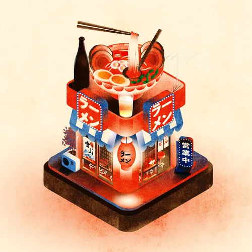 Ramen Factory miniature artwork by Dongkyu Lim