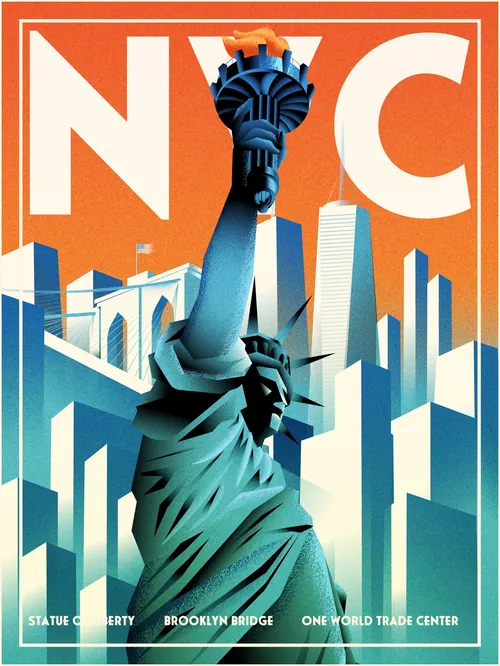 Stylized Statue of Liberty artwork by Dongkyu Lim