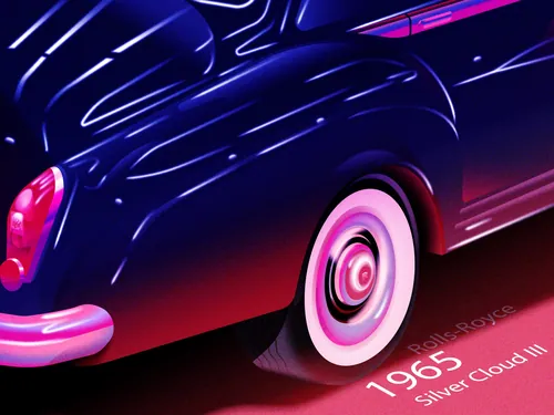 Dongkyu Lim illustration of a reflective 1965 Rolls-Royce Silver Cloud III
