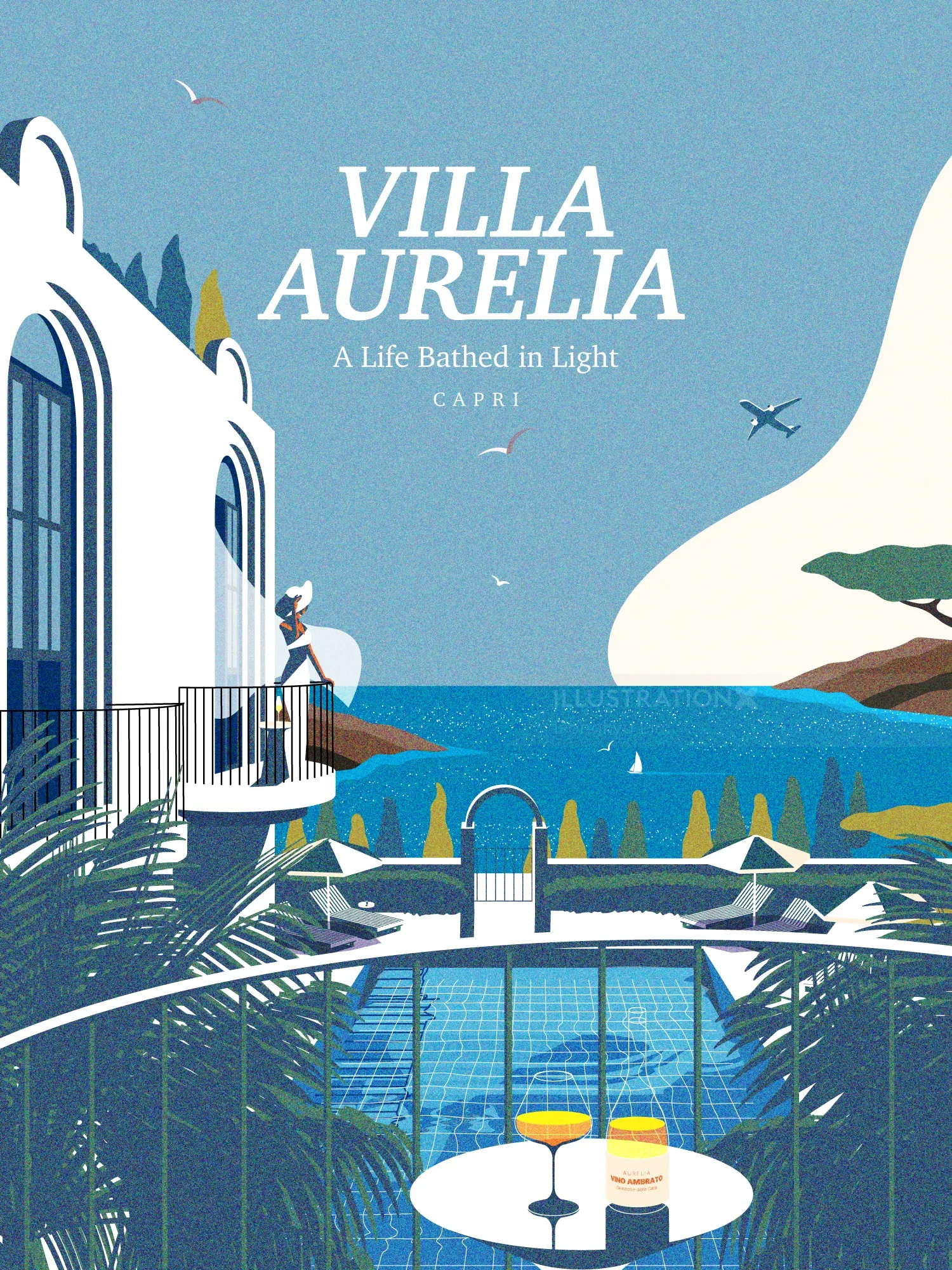 Villa Aurelia Capri poster by Dongkyu Lim with coastal architecture and pool