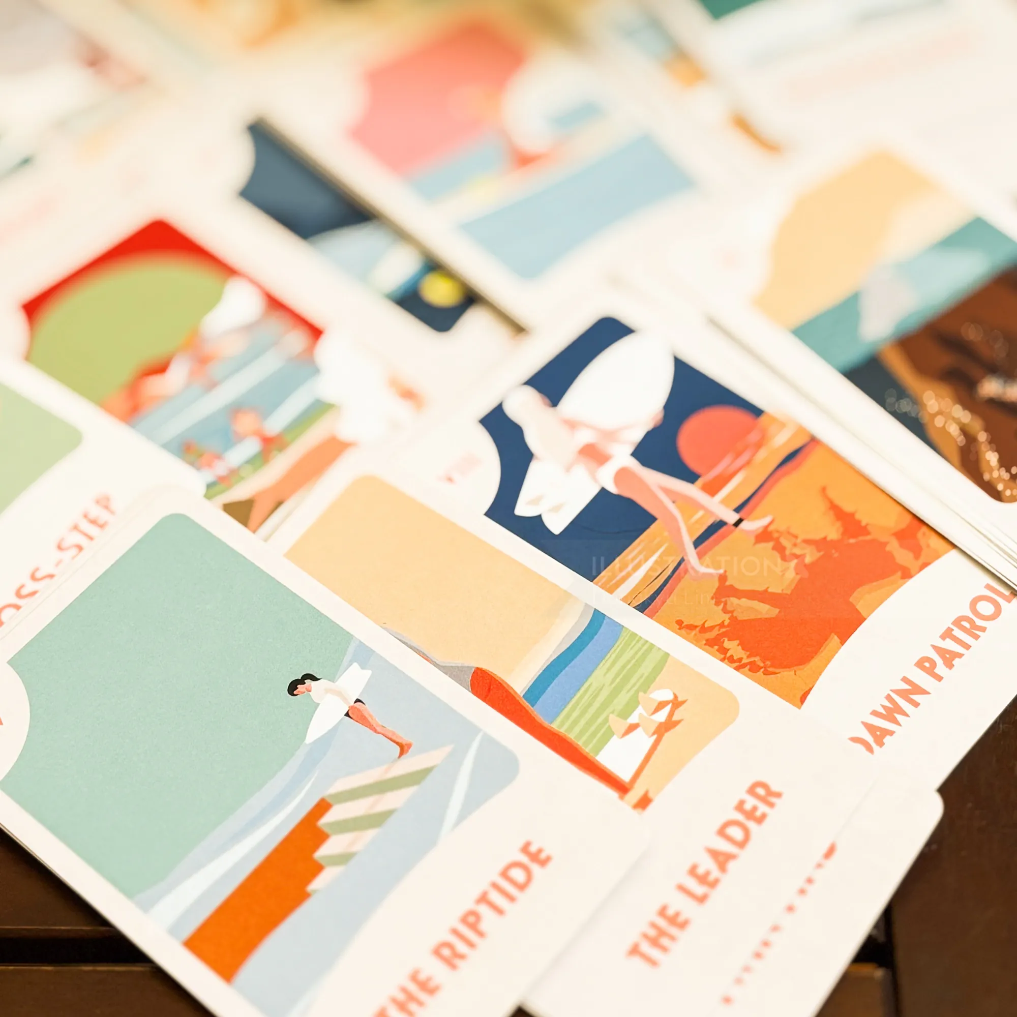 Tarotkarten mit Surfmotiven, illustriert von Dongkyu Lim