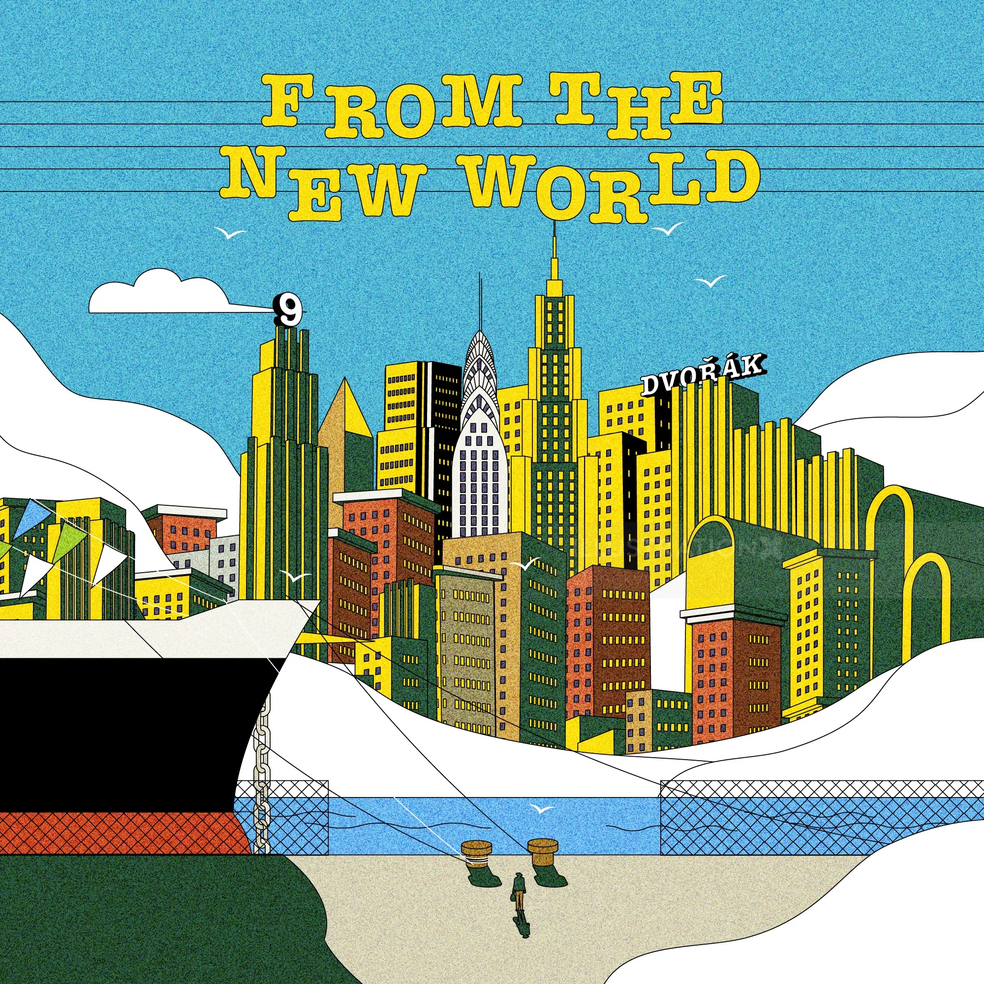 Illustration von Dongkyu Lim, die eine Stadtsilhouette und eine Brücke zeigt.