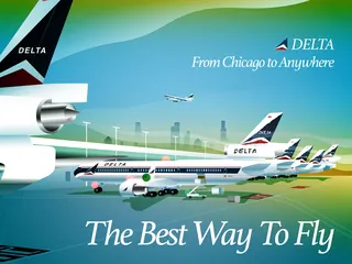 Delta Chicago to Anywhere Advertisement | Illustration by Dongkyu Lim