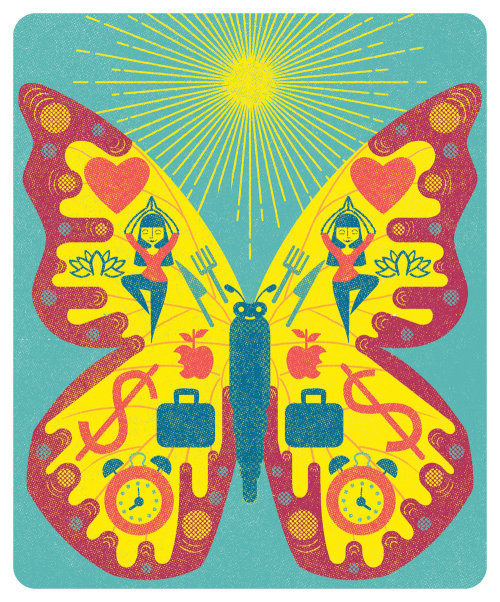 Magazine illustration of butterflies