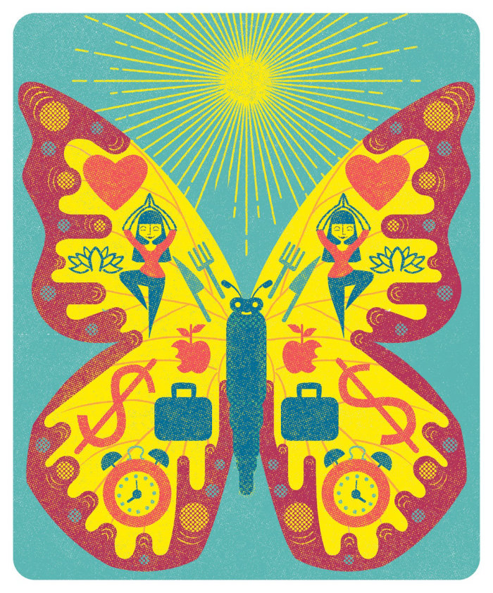 Illustration de magazine de papillons