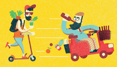 Food & drink spending in America magazine article illustration 