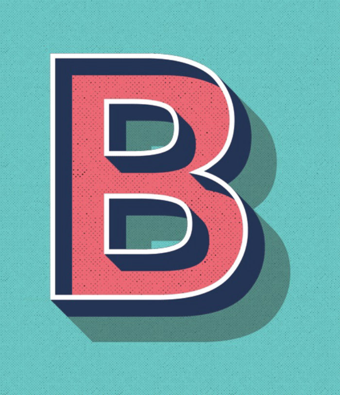 B is for bowler typographic gif animation
