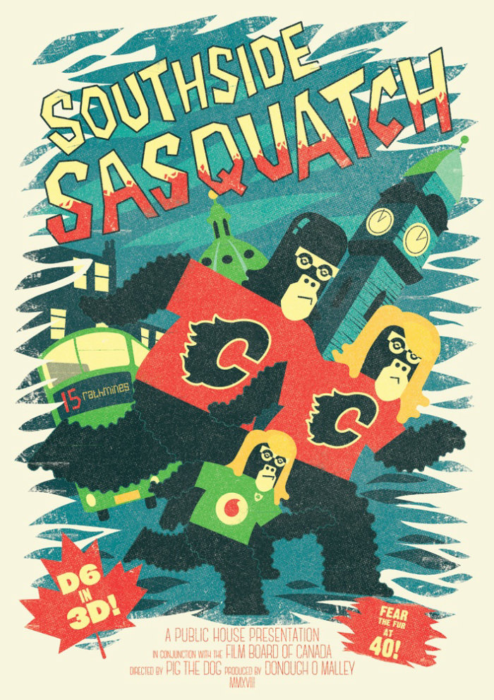 Illustration de Southside Sasquatch pour l&#39;agence de publicité irlandaise