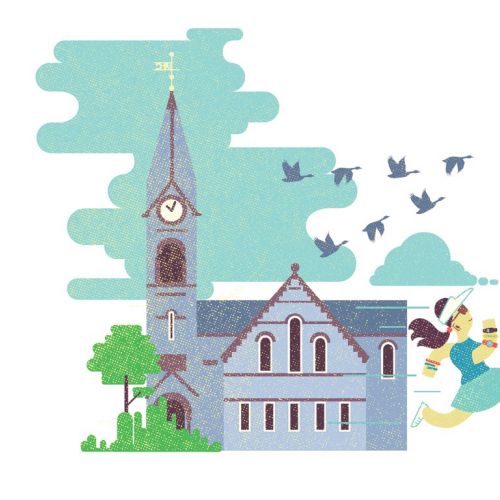Architectural Christchurch cathedral clip art