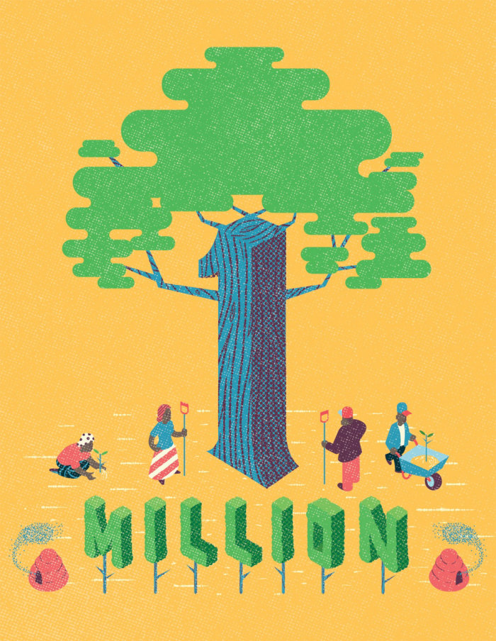 Félicitations Illustration pour llustrationltd pour la plantation de plus d&#39;un million d&#39;arbres
