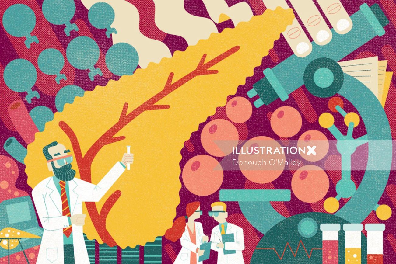 Corona vaccine research illustration for the Pharmaceutical Journal
