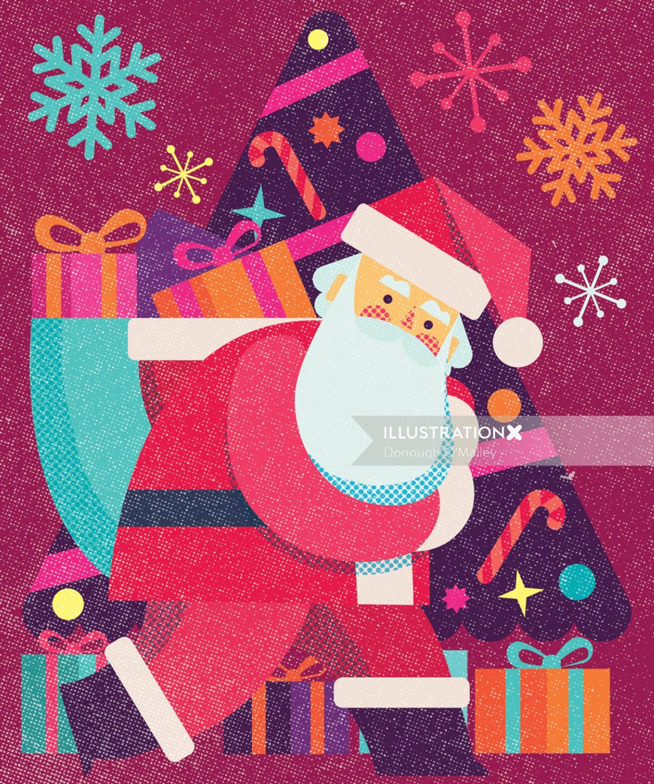 Santa Claus graphical illustration